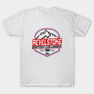 Retro Ski Revelstoke B.C Canada Skiing and Mountain Biking Paradise T-Shirt